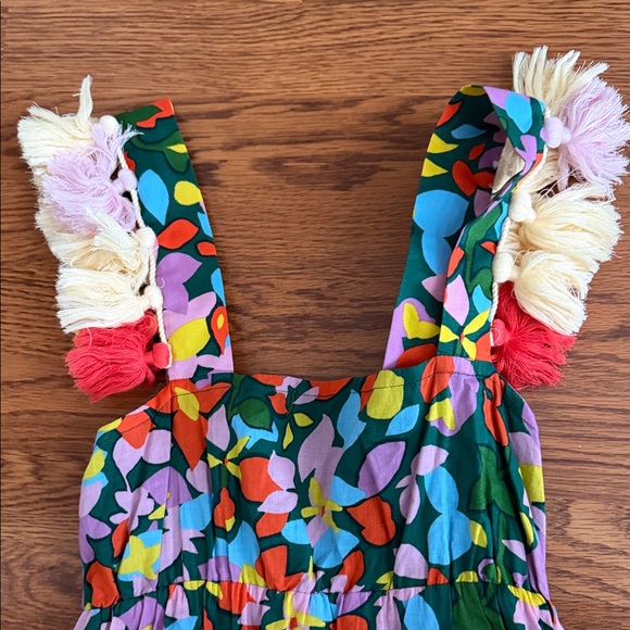 J. Crew PomPom Tassel Strap tiered multicolor midi Dress - Picture 3 of 5